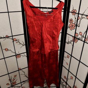 Juilara Ruby Red Sleeveless Pajama Set Size Medium